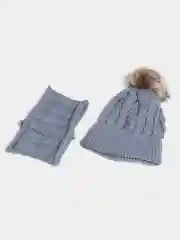 Серый ejik.shop / Шапка и шарф детские, вязаные, унисекс