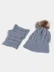 Серый ejik.shop / Шапка и шарф детские, вязаные, унисекс