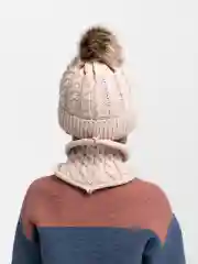 Бежевый ejik.shop / Шапка и шарф детские, вязаные, унисекс