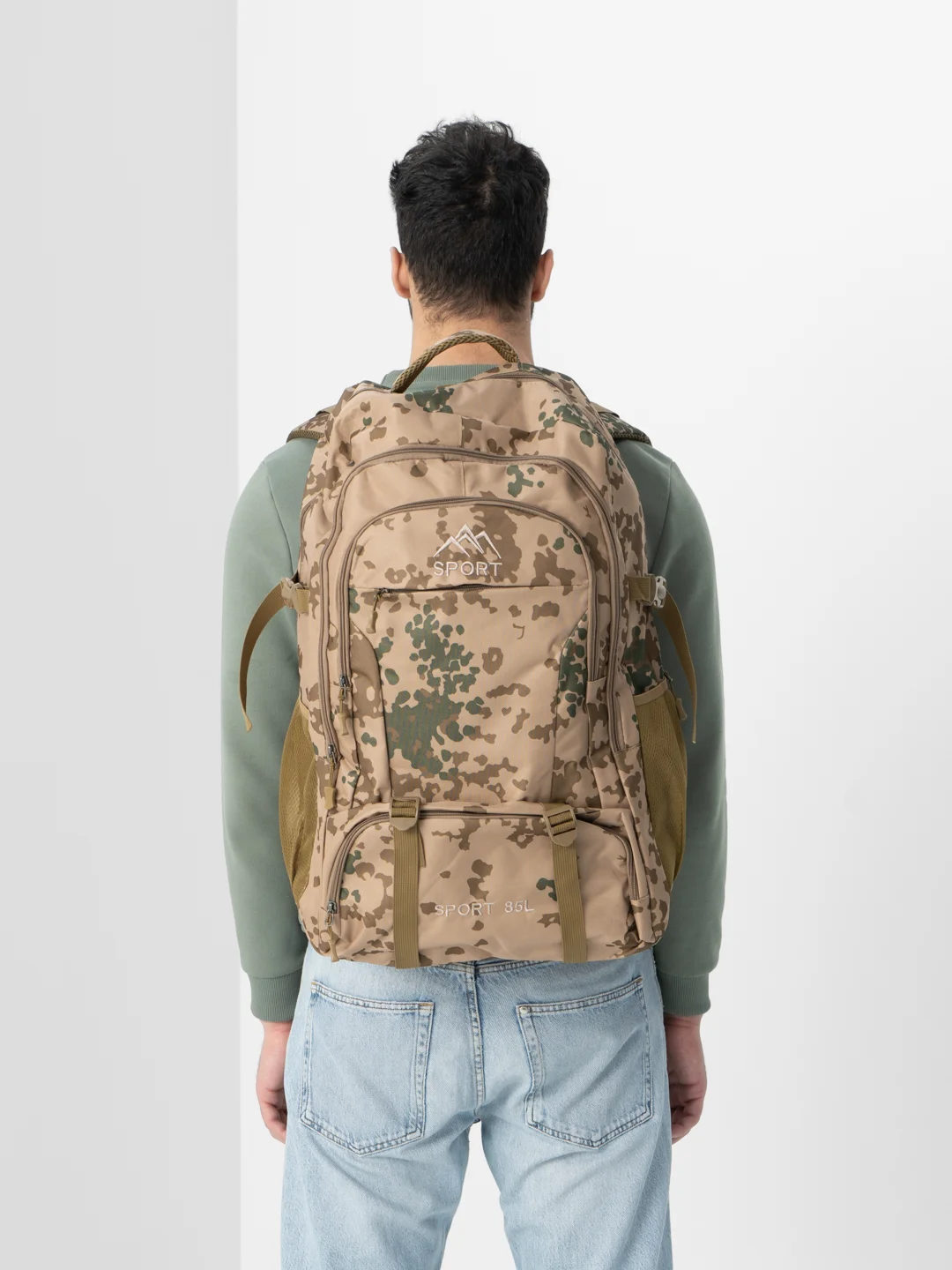 Бежевый рюкзак туристический SPORT, тактический, 50 л