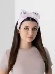 Сиреневый повязка для волос мягкая  OMG с бантиком. Повязка на голову