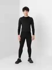 Черный тайтсы мужские, брюки спортивные