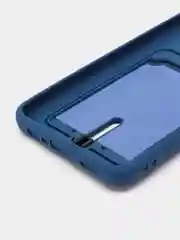 Синий чехол Samsung Galaxy A13 (Самсунг Галакси А13 4G), силиконовый, с карманом для карты