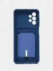 Синий чехол Samsung Galaxy A13 (Самсунг Галакси А13 4G), силиконовый, с карманом для карты