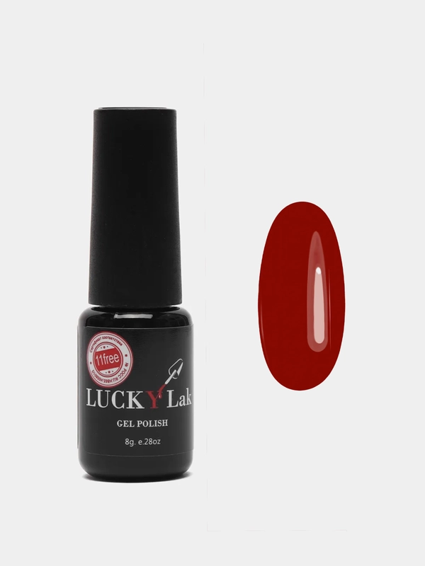 Гель лак Luckylak Coler 11, 8 g, витражный красный для маникюра и педикюра