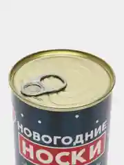 Алый новогодние мужские носки в банке