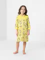 Лимонный халат для девочки с капюшоном