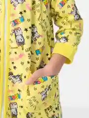 Лимонный халат для девочки с капюшоном