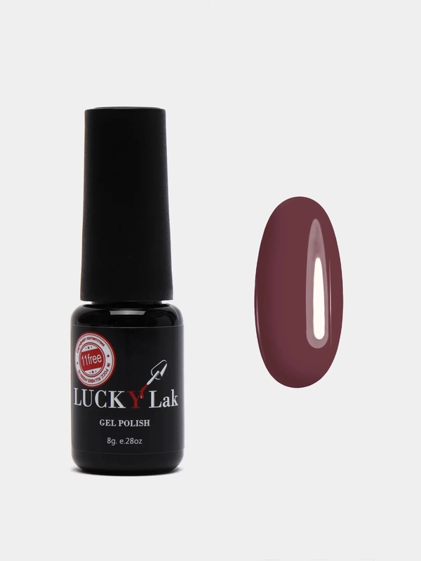 Гель лак для ногтей Luckylak Coler 02 8g, бордовый, бургунди для маникюра и педикюра