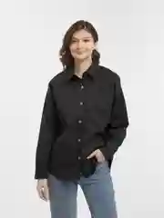 Черный рубашка женская джинсовая оверсайз, one size
