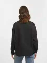 Черный рубашка женская джинсовая оверсайз, one size