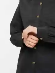 Черный рубашка женская джинсовая оверсайз, one size