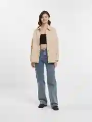 Песочный хаки рубашка женская джинсовая оверсайз, one size