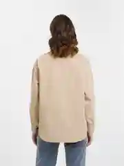 Песочный хаки рубашка женская джинсовая оверсайз, one size