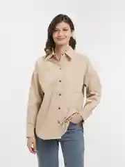 Песочный хаки рубашка женская джинсовая оверсайз, one size