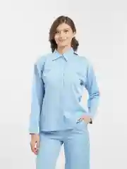 Голубой комплект женский: рубашка и брюки