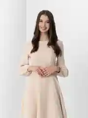 Молочный платье женское вечернее, с открытой спиной