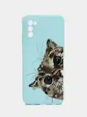 Рыжий чехол силиконовый с принтом и защитой камеры для  Samsung Galaxy A02s (самсунг)