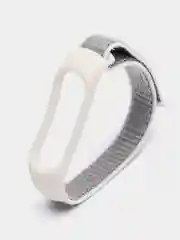 Белый ремешок нейлоновый на липучке для Xiaomi Mi Band 3, Mi Band 4, Band 5, Band 6, Mi Band 7