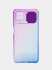 Фиолетовый чехол для Samsung Galaxy A12 (Самсунг Гэлакси А12), со шторкой для защиты камеры
