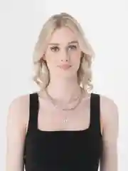 Серебряный многослойное многоуровневая ожерелье