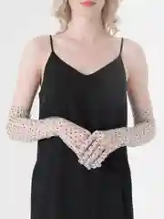 Бордовый перчатки длинные атласные сетчатые женские, 15 цветов