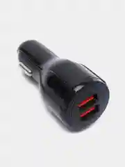 Черный автомобильное зарядное устройство, 2 USB