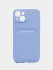 Фиолетовый чехол на iPhone (Айфон) 11, 13, 14, 7 8 Plus X XR XS, 12 Mini Pro Max, с карманом для карт