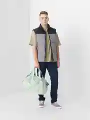 Зеленый сумка спортивная, с отделением для обуви