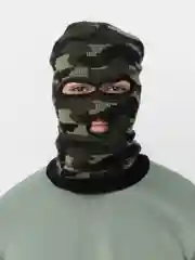 Зелёный хаки балаклава трикотажная, с подкладкой из флиса