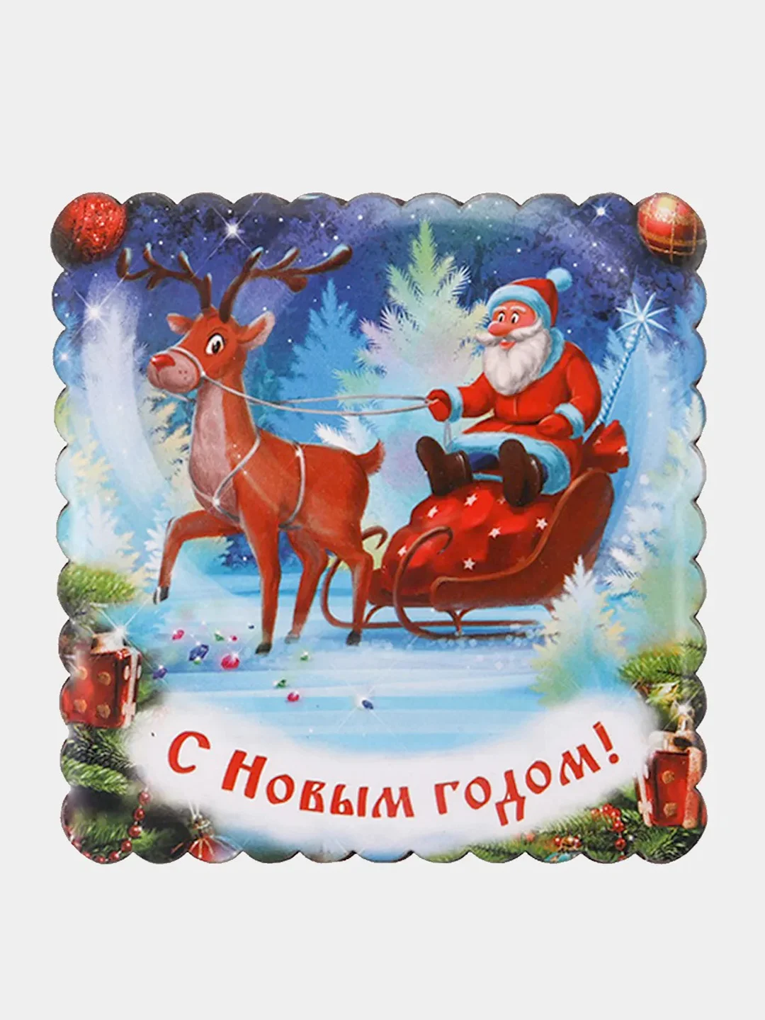 Ледяной новогодняя подставка под кружку 2 шт