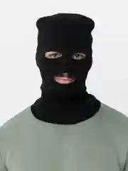 Черный балаклава вязаная, с 3 прорезями