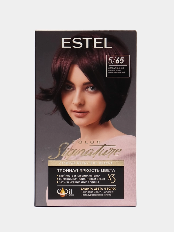 Стойкая крем-гель краска для волос ESTEL COLOR Signature 5/65 "Спелая вишня"