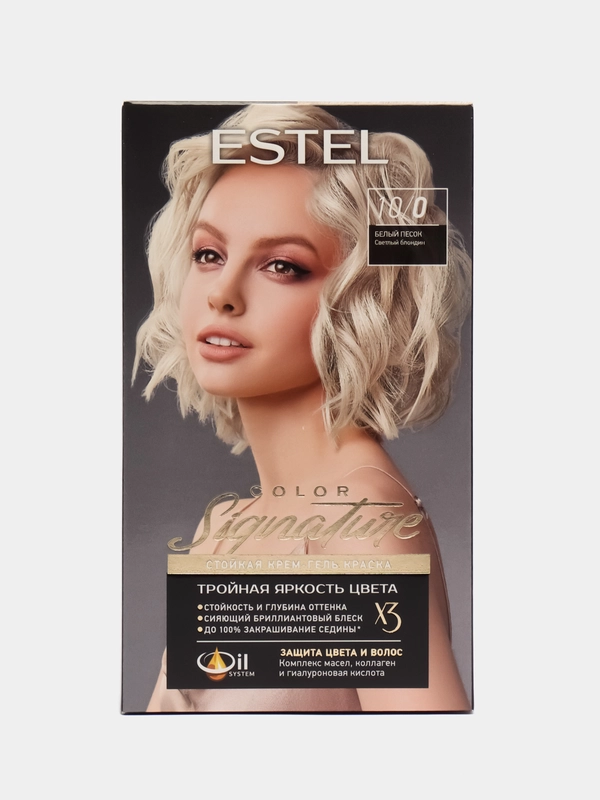 Стойкая крем-гель краска для волос ESTEL COLOR Signature "Белый песок" 10/0