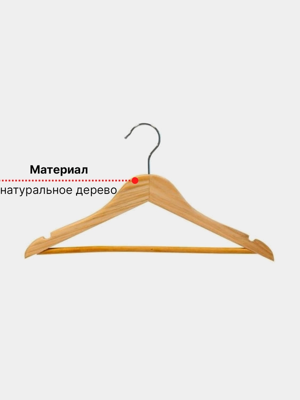 Вешалка плечики для одежды, для хранения одежды,для брюк,для рубашек,гладкие,деревянная