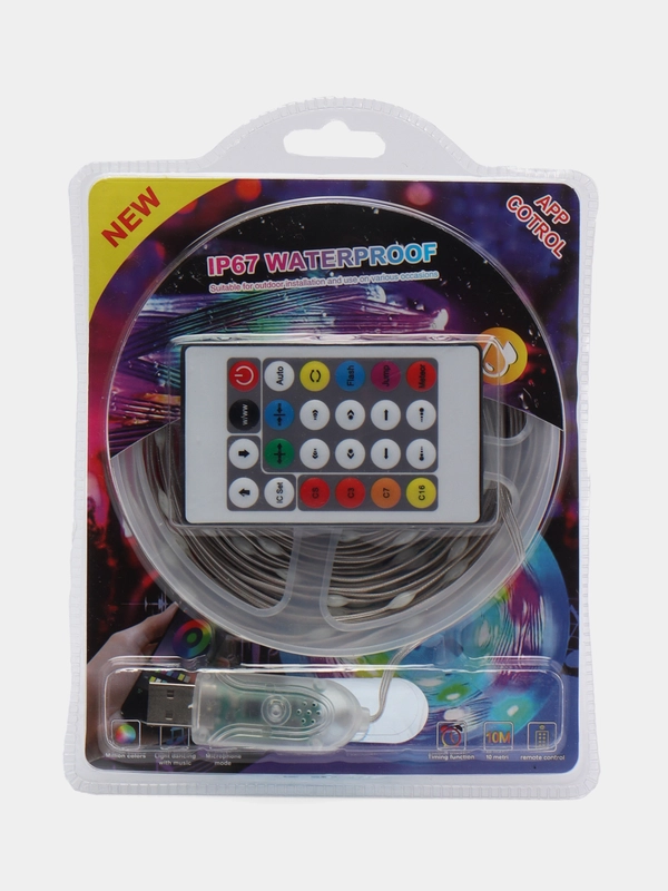 Светодиодная LED гирлянда с пультом, 10 м USB, Bluetooth Led Strip Light Dream Color