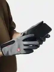 Серый перчатки спортивные сенсорные