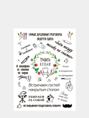 Картина-постер "Правила кухни", 30х40см