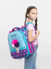 Рюкзак Hatber ERGONOMIC, школьный ранец, 2 отделения, для девочек