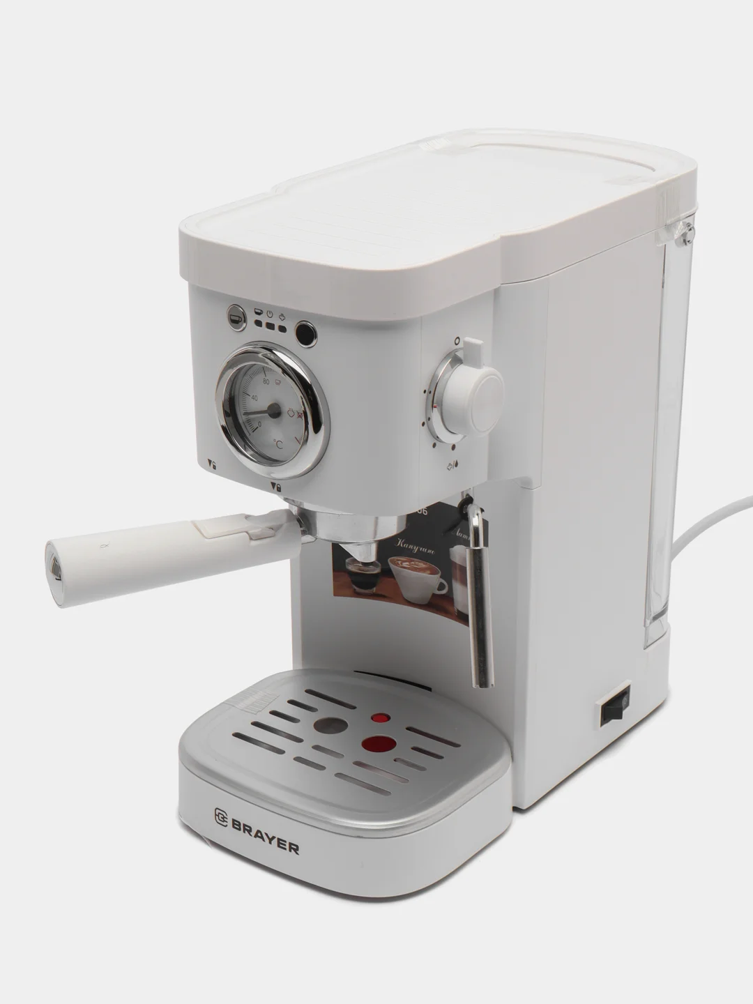 Кофеварка BRAYER BR1106, 15 бар, капучино, эспрессо, латте, встроенный термометр