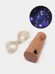 Гирлянда-нить серебристая, для бутылки, с пробкой, белый свет, 2 м