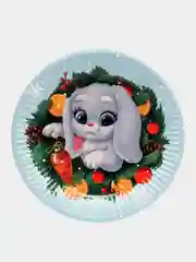 Лазурный тарелки бумажные одноразовые10 шт новогодние/ день рождения/сервировка стола/посуда