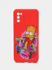 Алый чехол силиконовый с принтом и защитой камеры для  Samsung Galaxy A02s (самсунг)