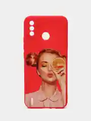 Карамельный чехол силиконовый с принтом и защитой камеры для Tecno Spark 6 Go