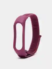 Бордовый ремешок нейлоновый на липучке для Xiaomi Mi Band 3, Mi Band 4, Band 5, Band 6, Mi Band 7