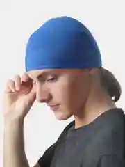 Синий шапка спортивная флисовая