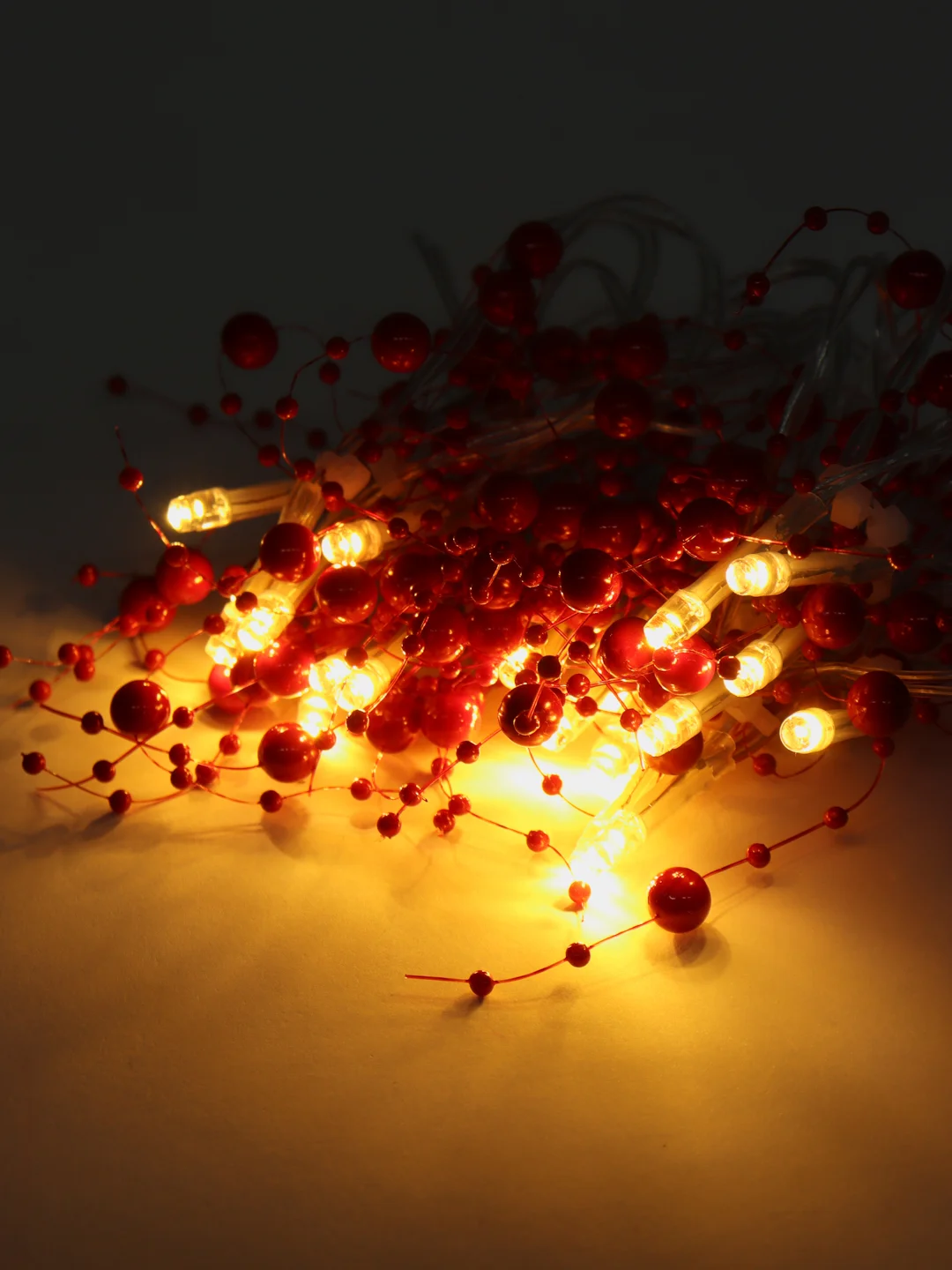 Коралловый гирлянда новогодняя светодиодная Бисер, LED, на батарейках