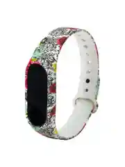 Кремовый ремешок с рисунком для Xiaomi Mi Band 3 / Mi Band 4, силиконовый, с принтом