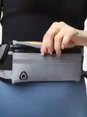 Серый сумка на пояс для бега, прогулок