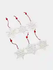 Белый набор деревянных ёлочных игрушек (6шт в упаковке)